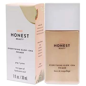Honest Beauty Everything Primer, Glow with Hyaluronic Acid | Paraben Free, Dermatologist Tested, Cruelty Free | 1.0 fl. oz.
