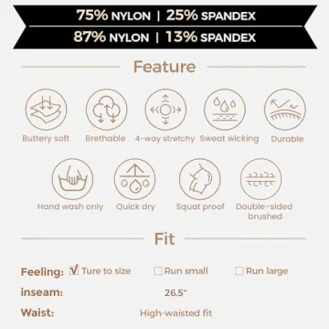 Aoxjox High Waisted Workout Leggings - Perfect Fit