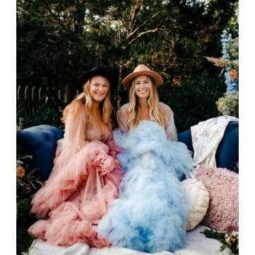 Elegant Tianzhihe Tulle Robe for Maternity Photoshoot