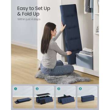 SONGMICS MAZIE Folding Storage Ottoman for All Spaces