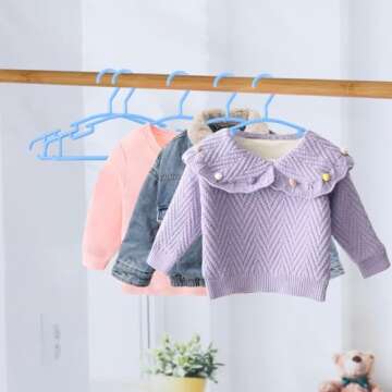 GoodtoU Blue Baby Hangers, 100Pack Baby Hangers for Closet Kids Hangers Plastic Children Hangers Baby Clothes Hangers