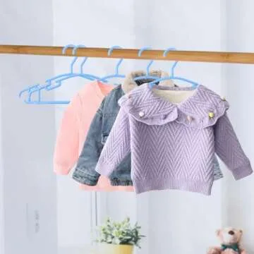 GoodtoU Blue Baby Hangers, 100Pack Baby Hangers for Closet Kids Hangers Plastic Children Hangers Baby Clothes Hangers
