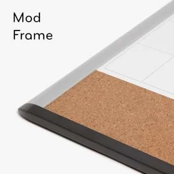 U Brands Magnetic Dry Erase 3-in-1 Calendar Board, 20"x16", Black and Gray Frame