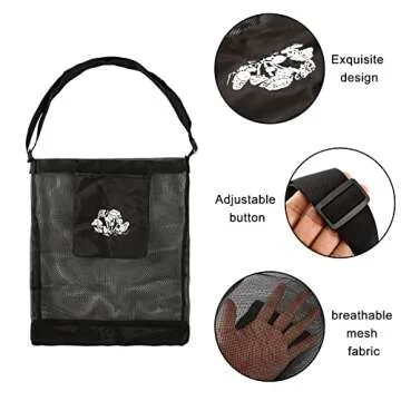 Premium Mesh Bag Mushroom Foraging Bag with Adjustable Strap & Solid Bottom