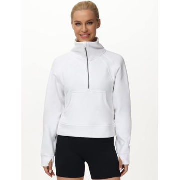 Versatile Women's Half Zip Pullover Sweatshirt - Cozy Style