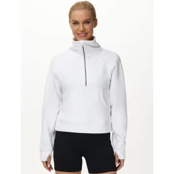 Versatile Women's Half Zip Pullover Sweatshirt - Cozy Style