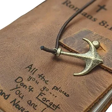 SFdizayn Personalized Leather Journals for Men & Women - Custom Engraved Brown Vintage Leather Bound...