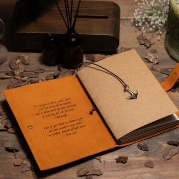 SFdizayn Personalized Leather Journals for Men & Women - Custom Engraved Brown Vintage Leather Bound Notebook for Writing - 5.8"x8.3" Refillable Travel and Prayer Journal with Lined Pages (A5 Size)