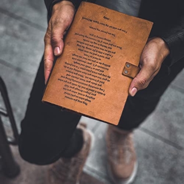 SFdizayn Personalized Leather Journals for Men & Women - Custom Engraved Brown Vintage Leather Bound Notebook for Writing - 5.8"x8.3" Refillable Travel and Prayer Journal with Lined Pages (A5 Size)