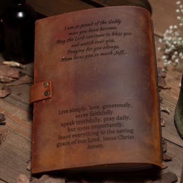 SFdizayn Personalized Leather Journals for Men & Women - Custom Engraved Brown Vintage Leather Bound Notebook for Writing - 5.8"x8.3" Refillable Travel and Prayer Journal with Lined Pages (A5 Size)