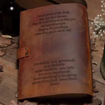 SFdizayn Personalized Leather Journals for Men & Women - Custom Engraved Brown Vintage Leather Bound Notebook for Writing - 5.8"x8.3" Refillable Travel and Prayer Journal with Lined Pages (A5 Size)