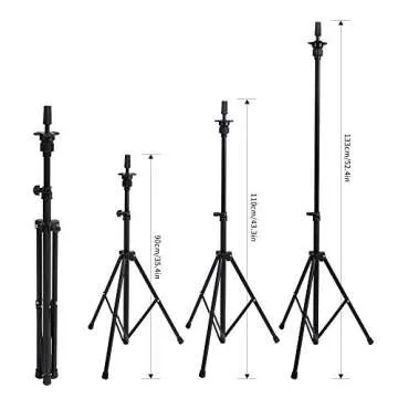 HYOUJIN Wig Head Stand,Wig Stand Tripod Mannequin Head Stand Metal Adjustable Holder for Mannequin Head,Manikin Head,Training Head,Canvas Block Head with Wig Caps,T-Pins,Carry Bag 35.4-52.4 in(Black)