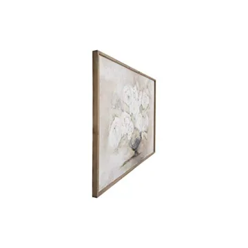 Elegant White Flowers Wood Framed Wall Decor