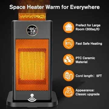 1500W Indoor Space Heater with Humidifier & 3D Flame