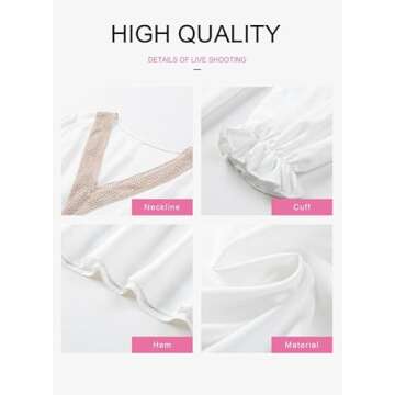 Dokotoo midi Summer Dresses for Women 2024 V Neck Lace Trim Shirt Dress Long Puff Sleeve White midi Dress Tassel Belt Elastic Waist Boho Beach Dress XX-Large