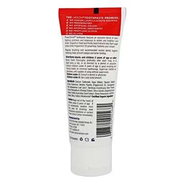 Jason Powersmile Whitening Fluoride-Free Toothpaste, Powerful Peppermint, Travel Size, 3 Oz