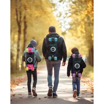 Deleven 22" Skateboard with Bright LED Wheels, Carry Bag, Skate Tool, ABEC 7 Bearings - for Kids Beginners Adults