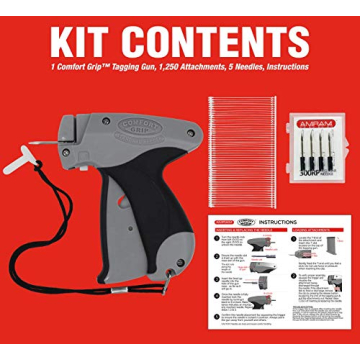 Amram Comfort Grip Tagging Gun - 1250 Tag Attacher Barbs
