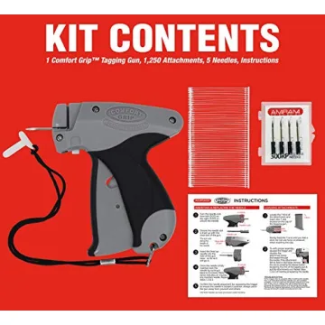 Amram Comfort Grip Tagging Gun - 1250 Tag Attacher Barbs