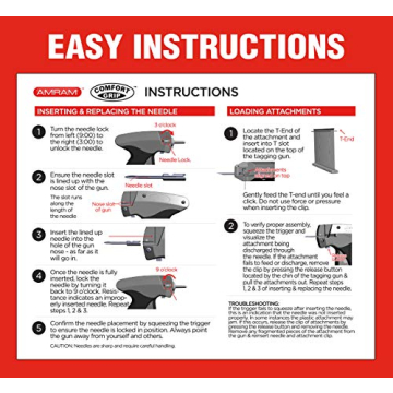 Amram Comfort Grip Tagging Gun - 1250 Tag Attacher Barbs