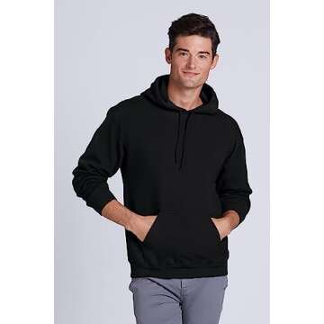 Gildan Men's Heavy Blend Fleece Hooded Sweatshirt G18500 (Medium, Azalea)
