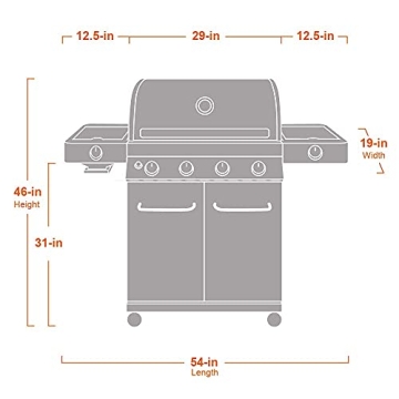 Monument Grills 4-Burner Propane Gas Grill for Outdoor Cooking