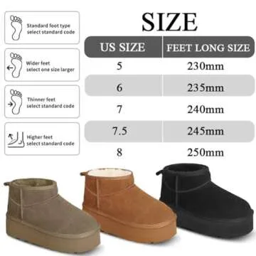 WICDIC Women’s Platform Mini Boot - Stylish Winter Comfort