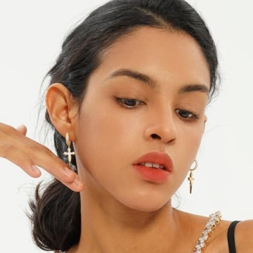 TOPGRILLZ Sterling Silver Cross Dangle Earrings for All