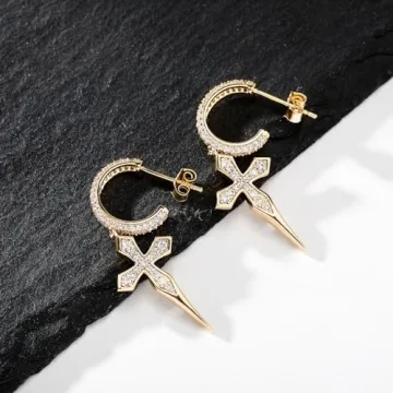TOPGRILLZ Sterling Silver Cross Dangle Earrings for All