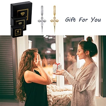 TOPGRILLZ Sterling Silver Cross Dangle Earrings for All