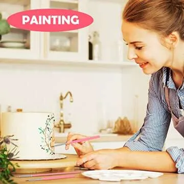 30 Pcs Cake Decorating Brushes Cake Painting Brushes Food Paint Brush Multiple Function Fondant Brush Cookie Brushes DIY Tool Set Cake Decorating Painting Tool Icing Pastry Brush for Baking (Pink)