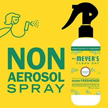 MRS. MEYER'S CLEAN DAY Room and Air Freshener Spray, Non-Aerosol Spray Bottle Infused with Essential Oils, Honeysuckle, 8 fl. Oz