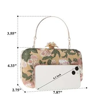 DA BODAN Women’s Rhinestone Clutch for Weddings and Parties