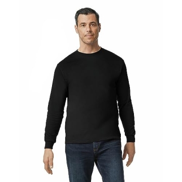Gildan Heavy Cotton Long Sleeve Tee 2-Pack in Black