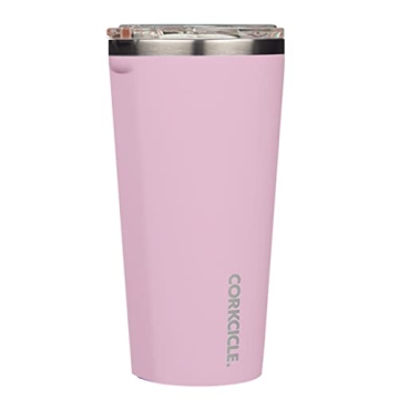 Corkcicle Classic Triple Insulated Coffee Mug with Lid, Gloss Rose Quartz, 16 oz – Stainless Steel...
