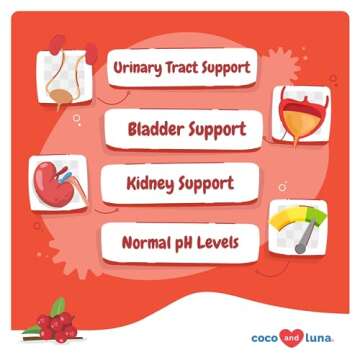 Coco and Luna Cranberry for Dogs - 90 Soft Chews - Urinary Tract Support, Bladder Health, Dog UTI, B...