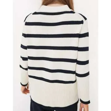 Women Sweaters Cardigan Fall Striped Trendy Ladies Sweaters Jackets Fall Outfits Fashion 2024 Clothes Long Sleeve Button Down V Neck Tops