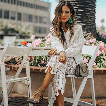 Statement Drop Earrings - Bohemian Beaded Teardrop Dangle Earrings Gift for Women