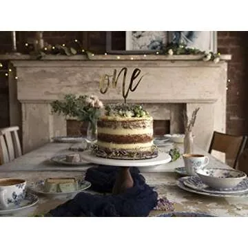 1st Birthday Gold Acrylic Cake Topper - Elegant Design