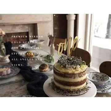 1st Birthday Gold Acrylic Cake Topper - Elegant Design