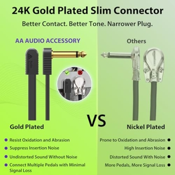 AA AUDIO ACCESSORY Flat Guitar Patch Cables 6 Inch