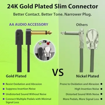 AA AUDIO ACCESSORY Flat Guitar Patch Cables 6 Inch