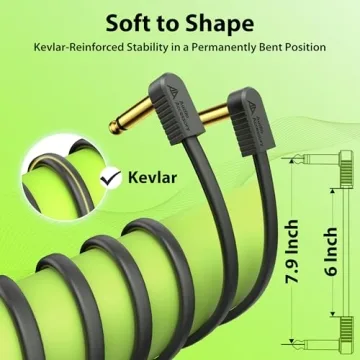 AA AUDIO ACCESSORY Flat Guitar Patch Cables 6 Inch