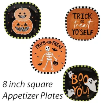 Kane Halloween 8-inch Melamine Plates Set for Parties