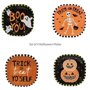 Kane Halloween 8-inch Melamine Plates Set for Parties