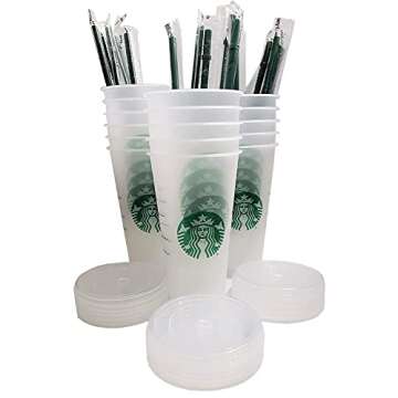 Starbucks 15 Pack Reusable Frosted Cup Bundle for Cold Drinks