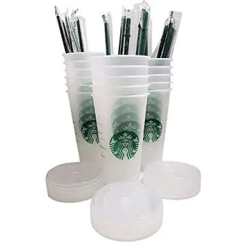 Starbucks 15 Pack Reusable Frosted Cup Bundle for Cold Drinks