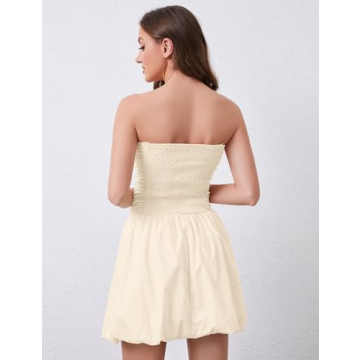 Stylish Ymejia Ruched Strapless Mini Dress for Women