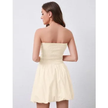 Stylish Ymejia Ruched Strapless Mini Dress for Women