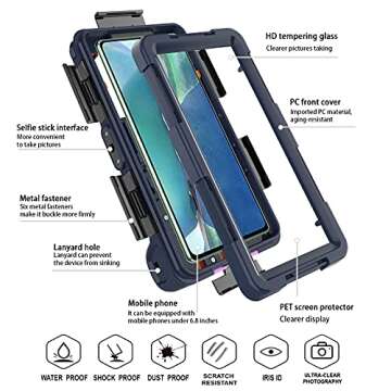 Professional Diving Upgrade Waterproof Protective Case, Outdoor Swimming Snorkeling Surfing Underwat...